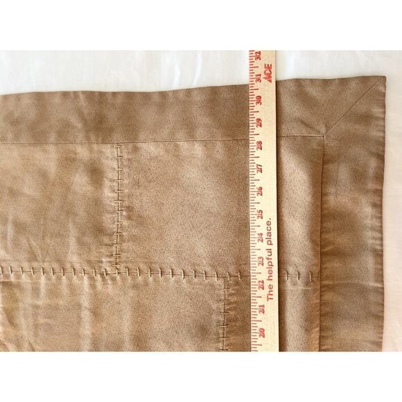Pair POTTERY BARN Pillow Shams Standard Size Ultra Suede Patchwork Tan Western - Picture 9 of 16